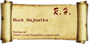 Ruck Hajnalka névjegykártya